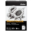 Ohuhu 9×12″ Tear-Resistant Bamboo Fiber Sketch Book – Spiral Bound Drawing Pad (100 Sheets)