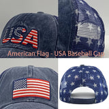 UTOWO American Flag Washed Vintage Embroidery Adjustable Baseball Cap – Unisex