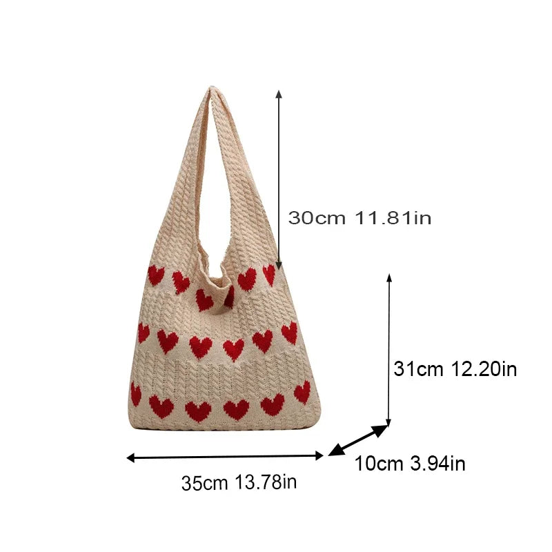 Woven Knitted Straw Tote – Large Capacity Shoulder Bag for Summer & Travel