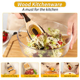 7-Piece Brown Pakkawood Utensils Set – Sturdy Eco-Friendly Wooden Spoons & Cooking Tools