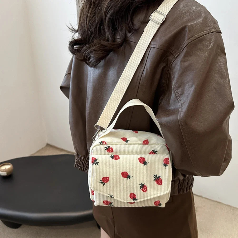 Corduroy Trendy Crossbody Bag – Adjustable Strap, Versatile Shoulder Bag for Shopping, Work & Daily Use 👜✨