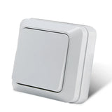 White Wall Mount EU Standard Power Socket – Vintage Style Electrical Outlet with Grounding, Flame-Retardant Plastic Surface Plug for Home & Office