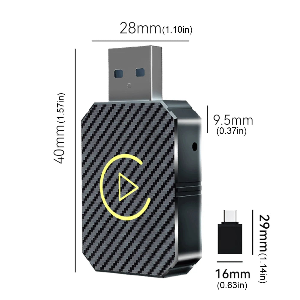 Wireless CarPlay & Android Auto Adapter – 2-in-1 Plug & Play USB Dongle Mini Box for Factory Wired CarPlay Cars