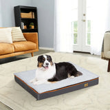 Large Orthopedic Dog Bed – Padded Foam Cushion Pet Bed with Washable Cover & Support Pillow for Dogs”