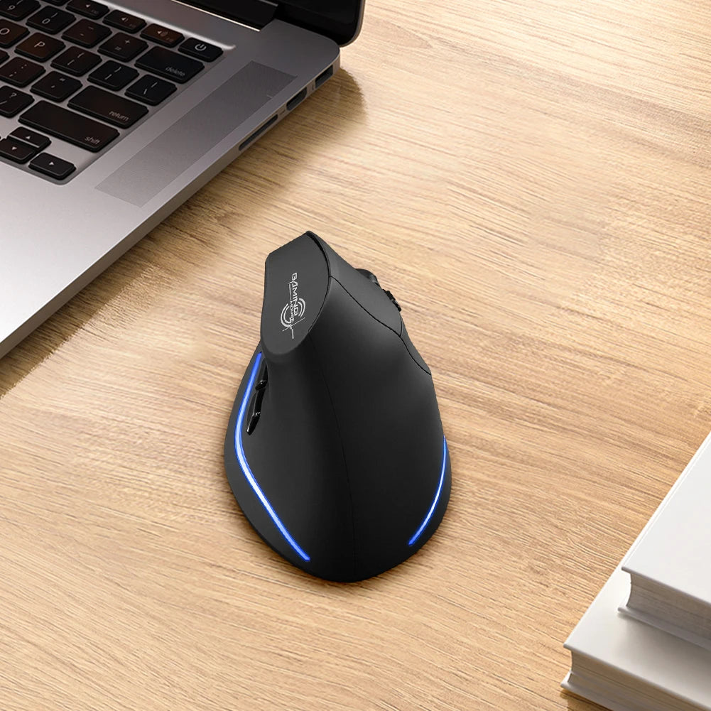 Vertical Ergonomic Wireless Mouse – Rechargeable 2.4G & Bluetooth Dual-Mode Mouse with 7 Buttons for Laptop, PC & MacBook