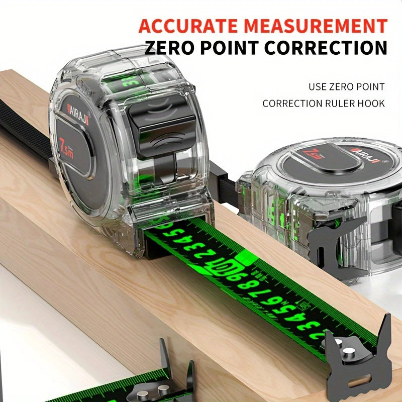 “Fluorescent Steel Tape Measure – High-Precision Wear-Resistant Measuring Tool with Straightedge Design”