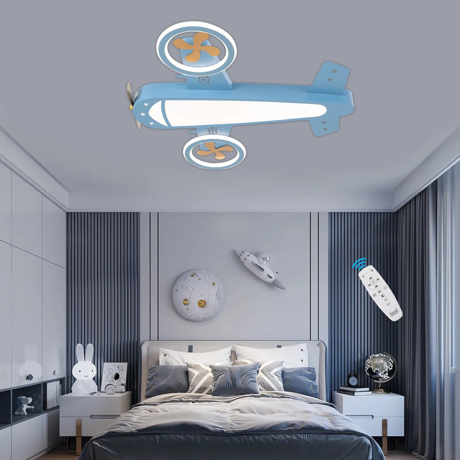 Dimmable LED Ceiling Light with Remote & Built-in Fan – 4800LM Modern Ceiling Lamp for Bedroom