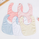 Solid Terry Towel Baby Bibs – Soft Cotton Adjustable Feeding & Burp Bandanas | Korean Style Pocket Bibs for Boys & Girls