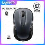 Logitech M325s/M235 Wireless Mouse – 2.4G USB Mouse with 3 Buttons, 1000 DPI Optical Sensor & Contour Shape with Rubber Grip