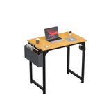 1- Product Title: Sleek Compact Computer Desk with Side Storage Bag & Headphone Hook