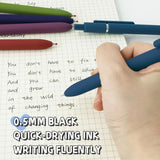 Gel Pens – 5-Pack 0.5mm Black Ink Retractable Pens with Silicone Grip & Metal Clip ✍️
