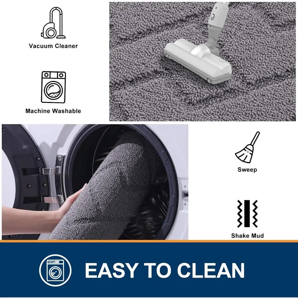 Indoor Door Mat 32″×20″ – Dirt-Resistant & High-Absorbency Rug with Non-Slip Rubber Backing