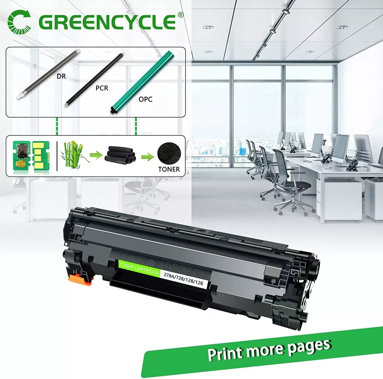Greencycle 78A (CE278A) Black Toner Cartridge – Compatible with HP LaserJet Pro M1536dnf, P1560, P1606dn & MFP Series