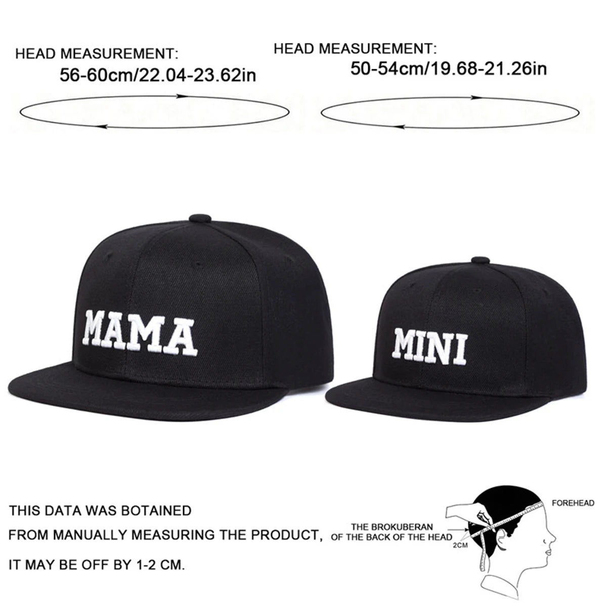 3-Piece Parent-Child Embroidery Hat Set – Adjustable Hip Hop Daddy, Mama & Mini Caps for Outdoor Travel
