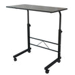 🖥️ Black Pipe Rack Computer Desk – Adjustable Height Mobile Side Table with Wheels & 60cm Particleboard Surface
