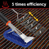 “Grill Brush & Scraper – Safe Nylon Bristles Triple Scrubber for BBQ Cleaning Cast Iron, Porcelain & Weber Gas Grates”