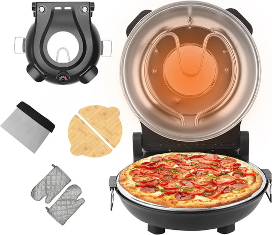 12-Inch Indoor Electric Pizza Maker Stone Oven – 1200 W Countertop Pizza Machine with Dual Temperature Control 🍕🔥
