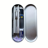 Metal Mechanical Pencil Kit – 12-Piece Precision Set with Multiple Lead Sizes (0.3–2.0 mm), Eraser & Sharpener