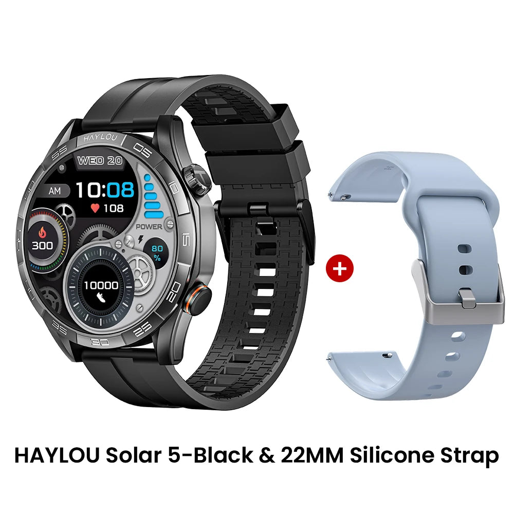 Haylou Solar 5 Smartwatch – 1.58” AMOLED Display, 60Hz Refresh Rate, Voice Calling, 24H Health Monitoring & Sports Fitness Watch for Men