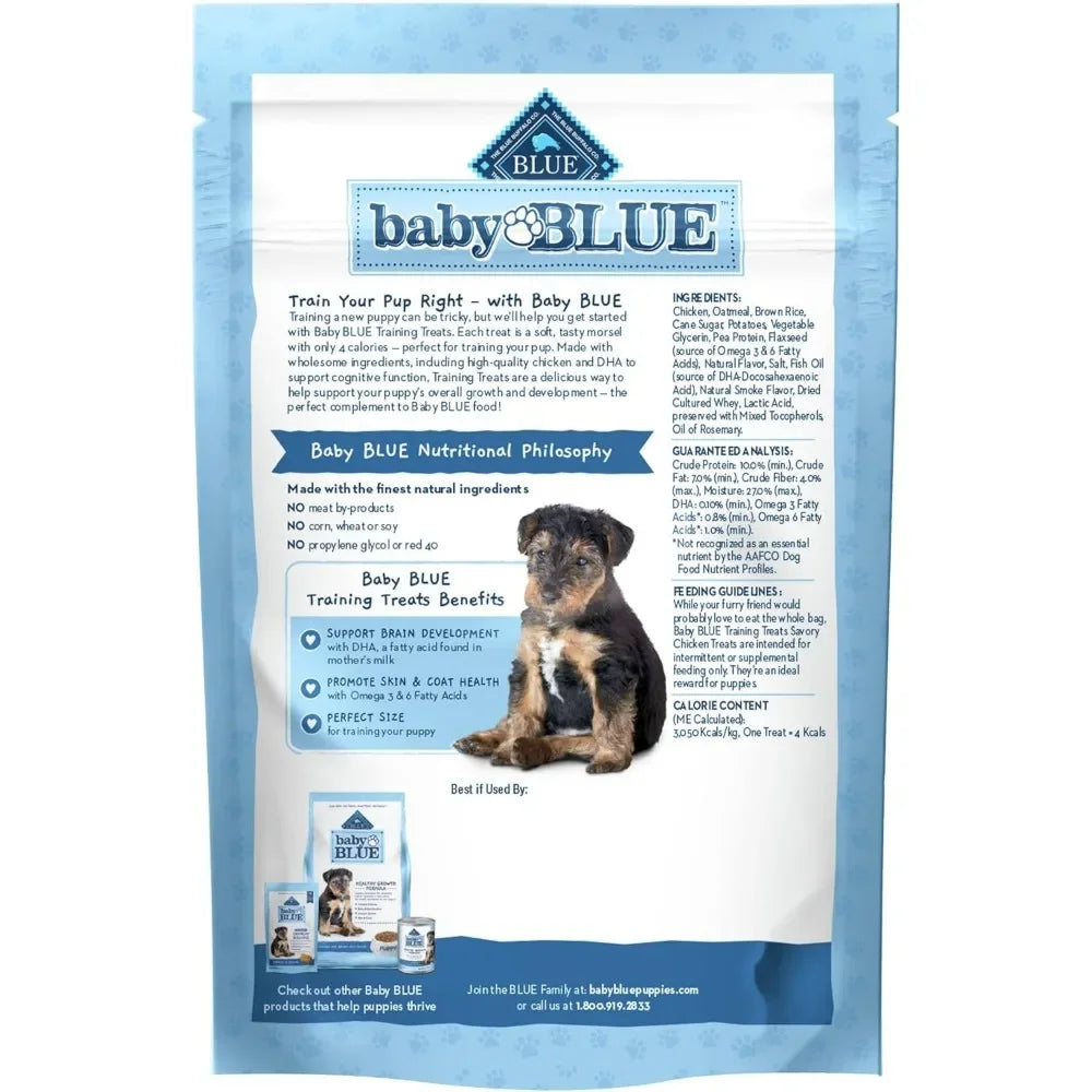 Baby Blue Natural Puppy Training Treats – Soft Dog Treats with Savory Chicken Flavor, 4oz Resealable Bag