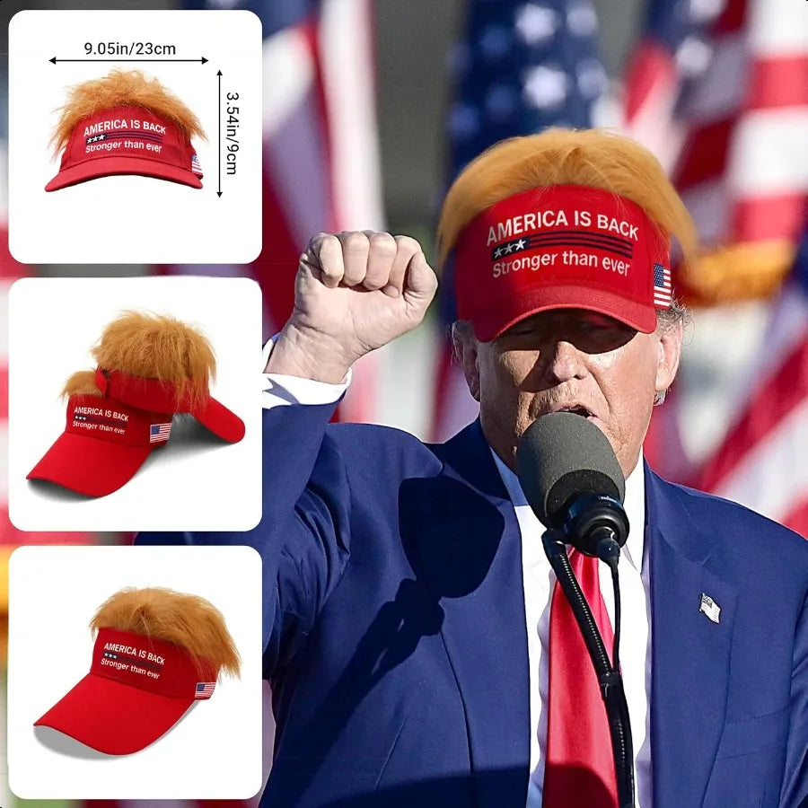 Zadin “Official President Donald T.” Hair-Visor Patriotic Adjustable Cap – Unisex
