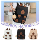 Kawaii Capybara Backpack for Women – Adjustable Strap School & Travel Bookbag with Zipper Closure