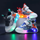 Kids LED Light-Up Mesh Breathable Casual Shoes – Girls & Boys Walking Sneaker