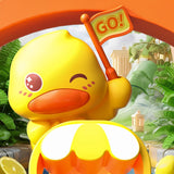 Duck Stairs Climbing Toy – Electric Track Slide with Flashing Lights & Music, Roller Coaster Duck Toy Gift for Kids & Toddlers