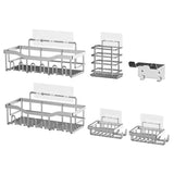 6-Pack Stainless Steel No-Drill Wall-Mounted Shelves – Waterproof Organizer for Kitchen & Bathroom