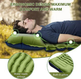 Outdoor Inflatable Sleeping Mat – 4" Thick Camping Air Mattress with Built-In Pillow & Pump for Hiking 🏕️💤