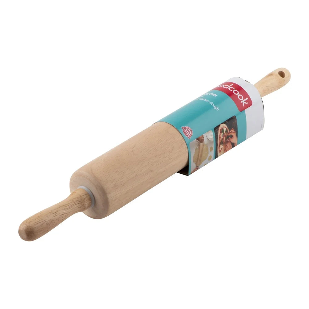 10-inch Wooden Rolling Pin with Ergonomic Handles & Smooth Plastic Bearings – Durable Dough Roller for Baking, Pizza & Pastry