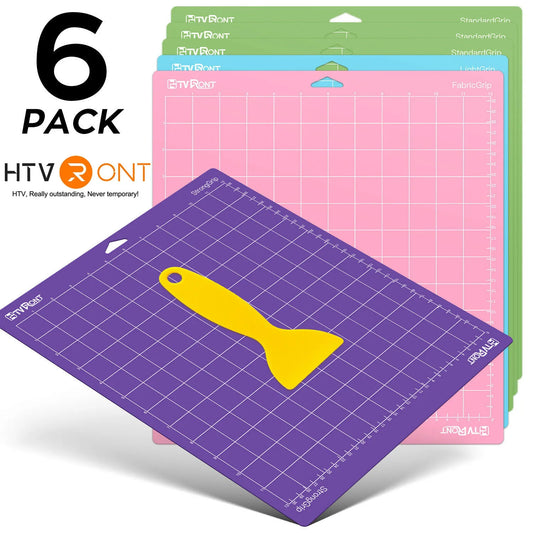 HTVRONT 3-Pack 12×12″ PVC Adhesive Cutting Mats – Mixed Colors for Cricut & DIY Machines