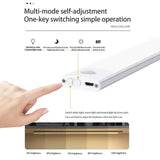 30cm Motion Sensor LED Light – USB Rechargeable Wireless Night Lamp with 3 Color Modes for Kitchen, Bedroom & Wardrobe Lighting