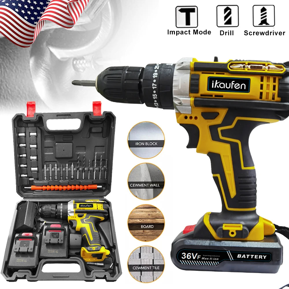 21V Cordless Drill Electric Screwdriver Set – Mini Wireless Power Driver with Lithium-Ion Battery for Home DIY & Repairs