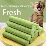 Cat Grass Teeth Cleaning Sticks – Natural Chew Snacks for Kittens & Adult Cats, Dental Health & Hairball Control