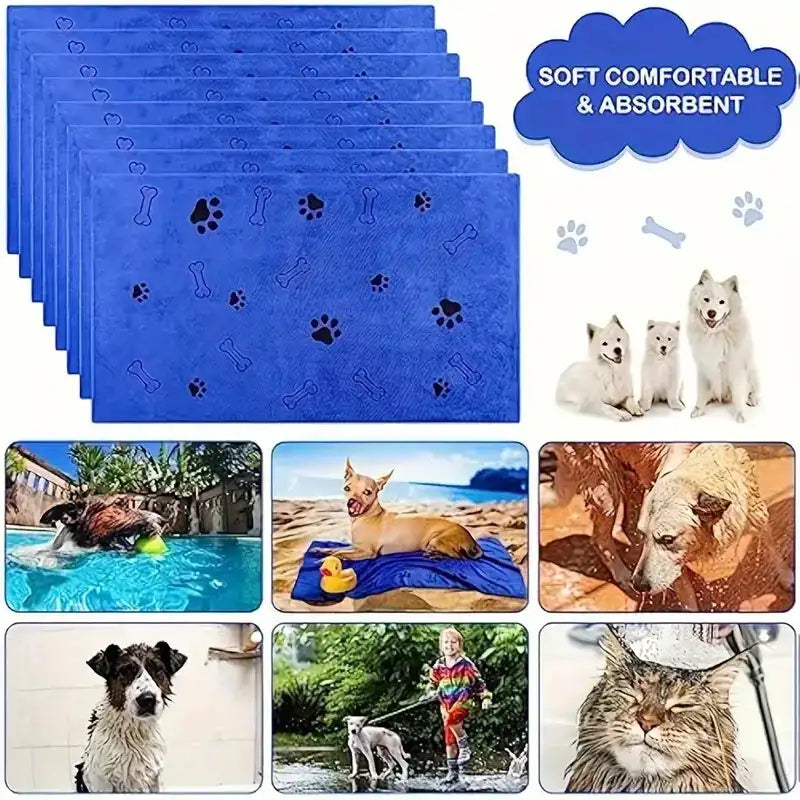 Quick-Dry Microfiber Dog Bath Towel – Soft, Super Absorbent Pet Grooming Towel Set (2 pcs) 🐾