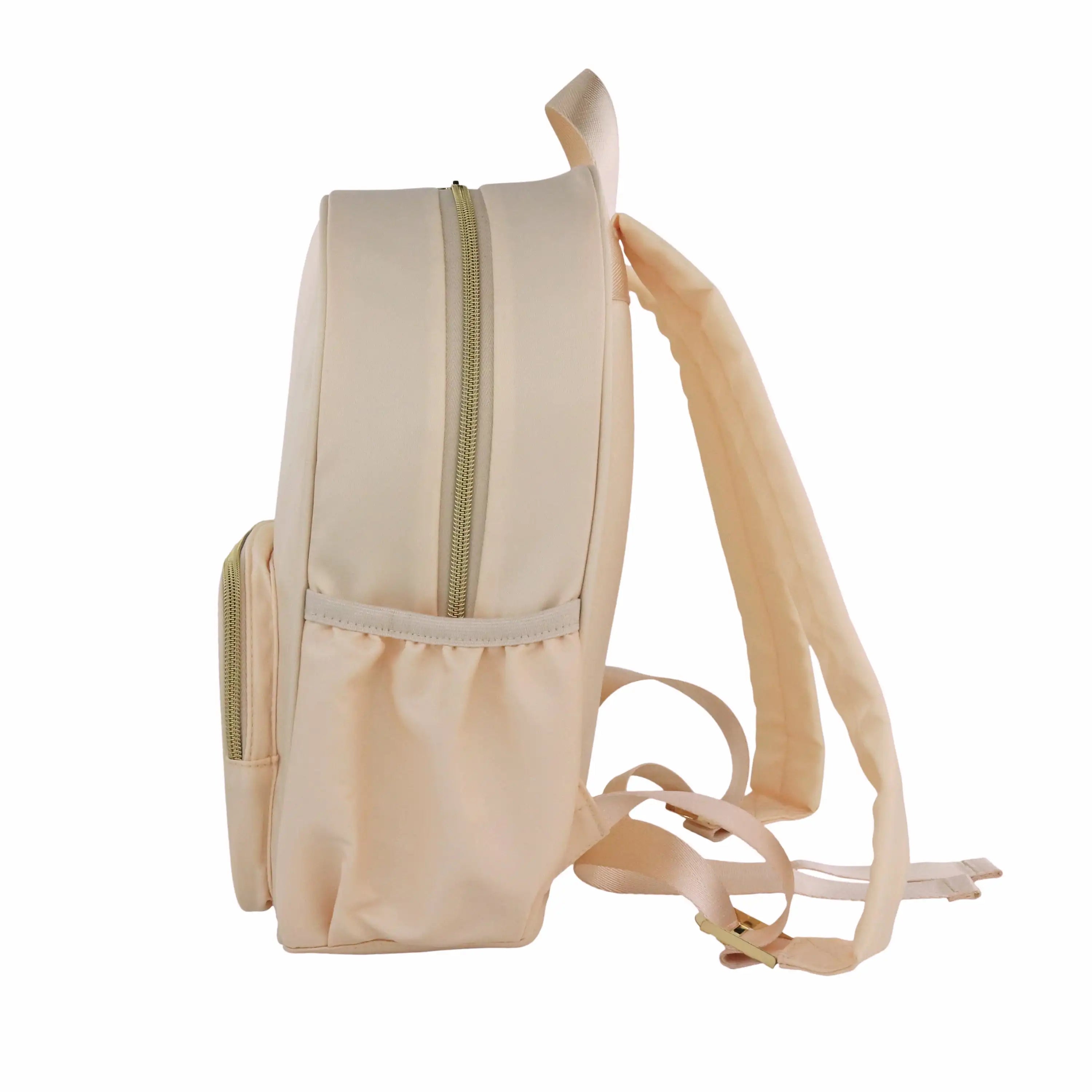 Tan Customizable Nylon Backpack – Spacious Travel & School Everyday Bag