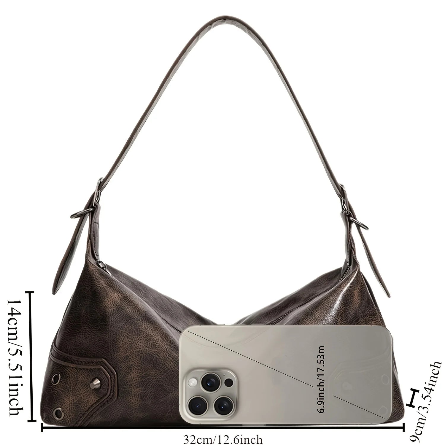 2025 New Design PU Leather Baguette Bag – Fashion Handbag & Crossbody with Zipper Closure for Daily Use 👜✨