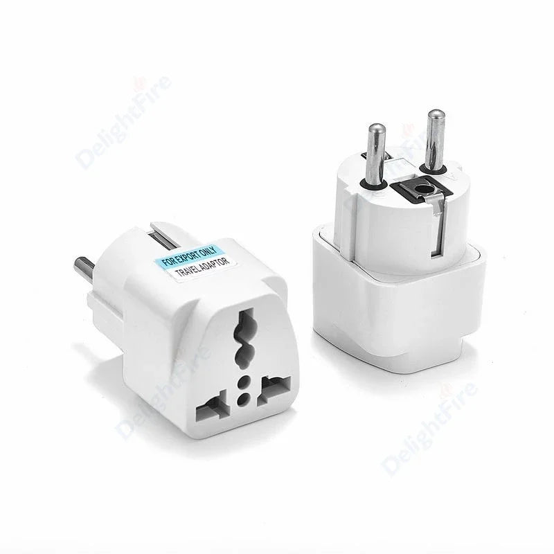 US to EU Plug Adapter – Universal Travel Power Converter for Korea, Europe, America, China, Canada, UK & AU