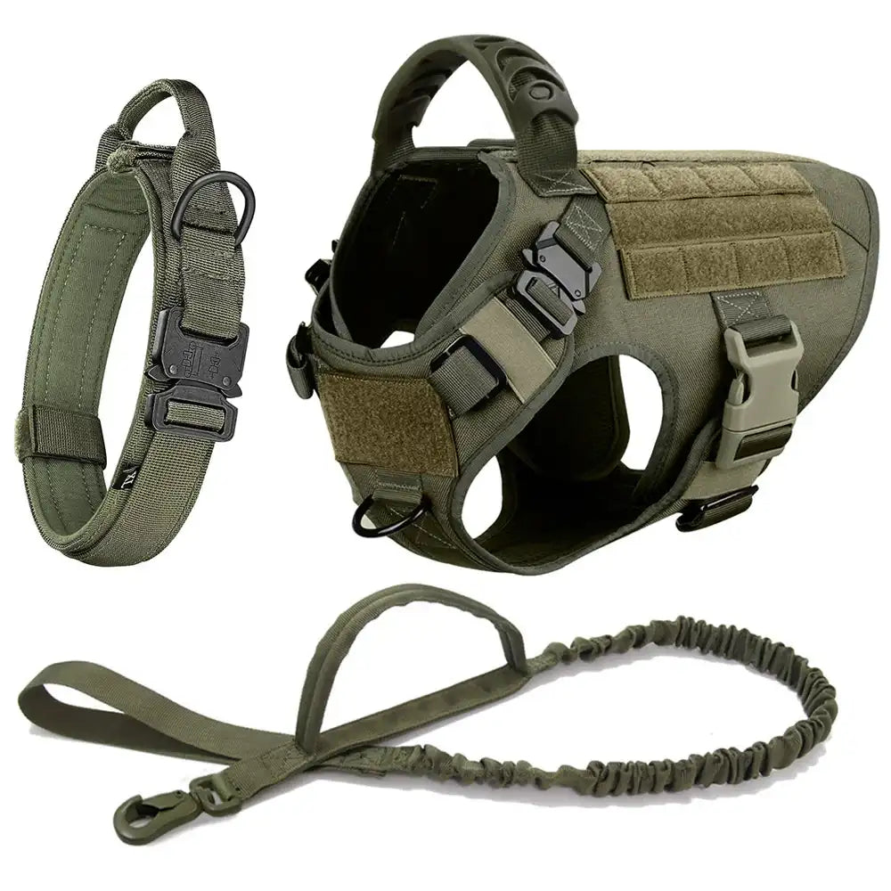Large Dog Harness & Leash Set – Training & Walking Vest with Collar for German Shepherd, Malinois & Medium/Large Dogs