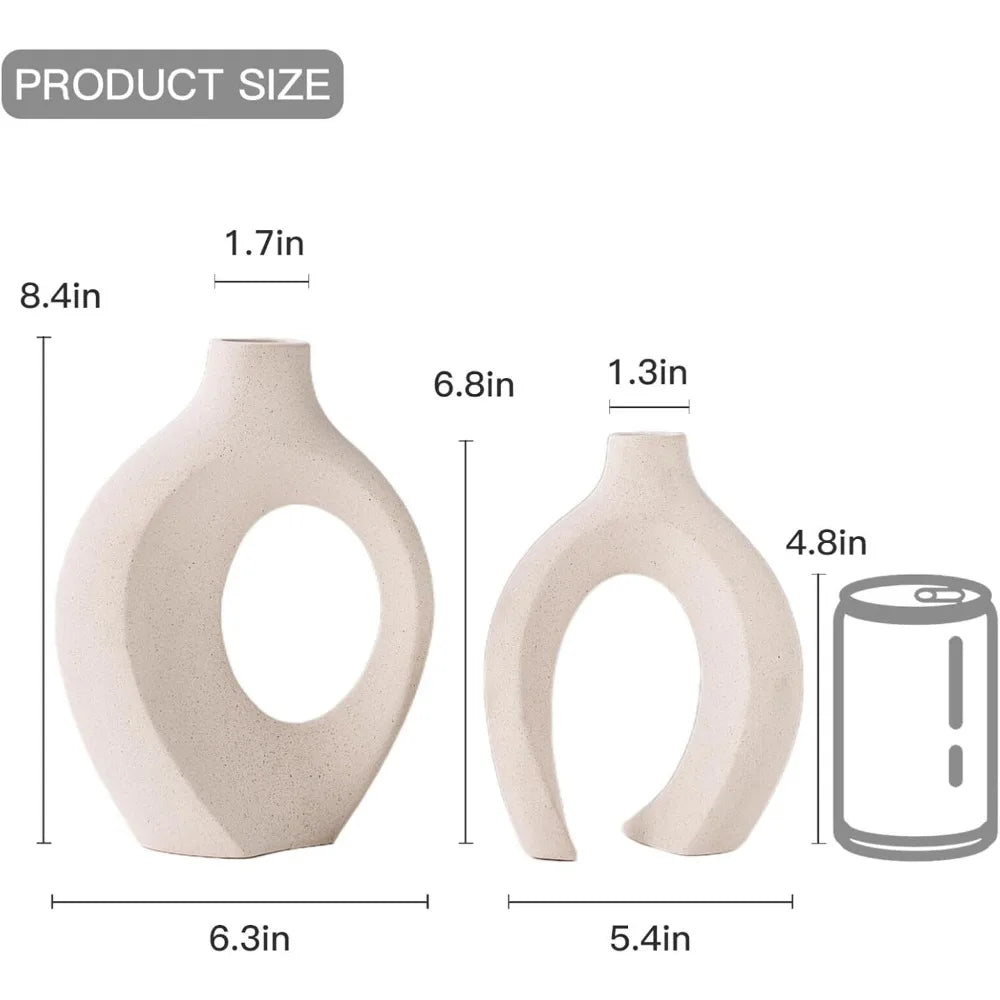 Hollow Ceramic Vase – Nordic Modern Bohemian Decorative Aesthetic Vase for Stylish Home Décor