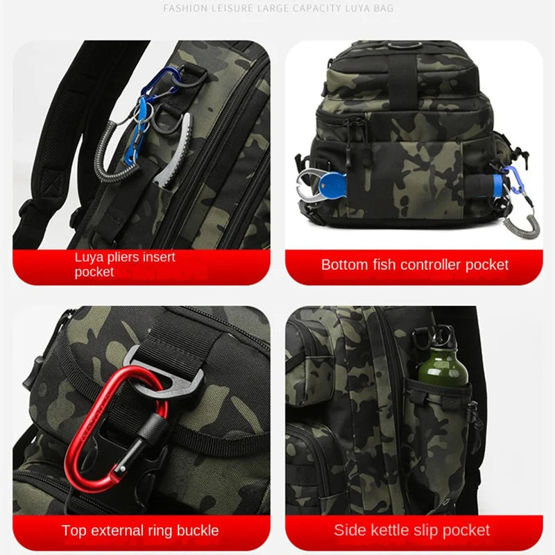 OULYLAN Lightweight Waterproof Outdoor Backpack – Large-Capacity Travel & Fishing Pack | Versatile Men’s Daypack