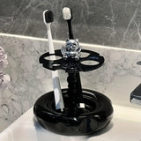 Acrylic Toothbrush & Mouthwash Cup Holder – Freestanding Bathroom Organizer (No Power Needed)