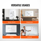 Magnetic Frameless Glass Dry-Erase Board – 48″ × 32″, Wall-Mounted Glass Whiteboard for Office, School & Home