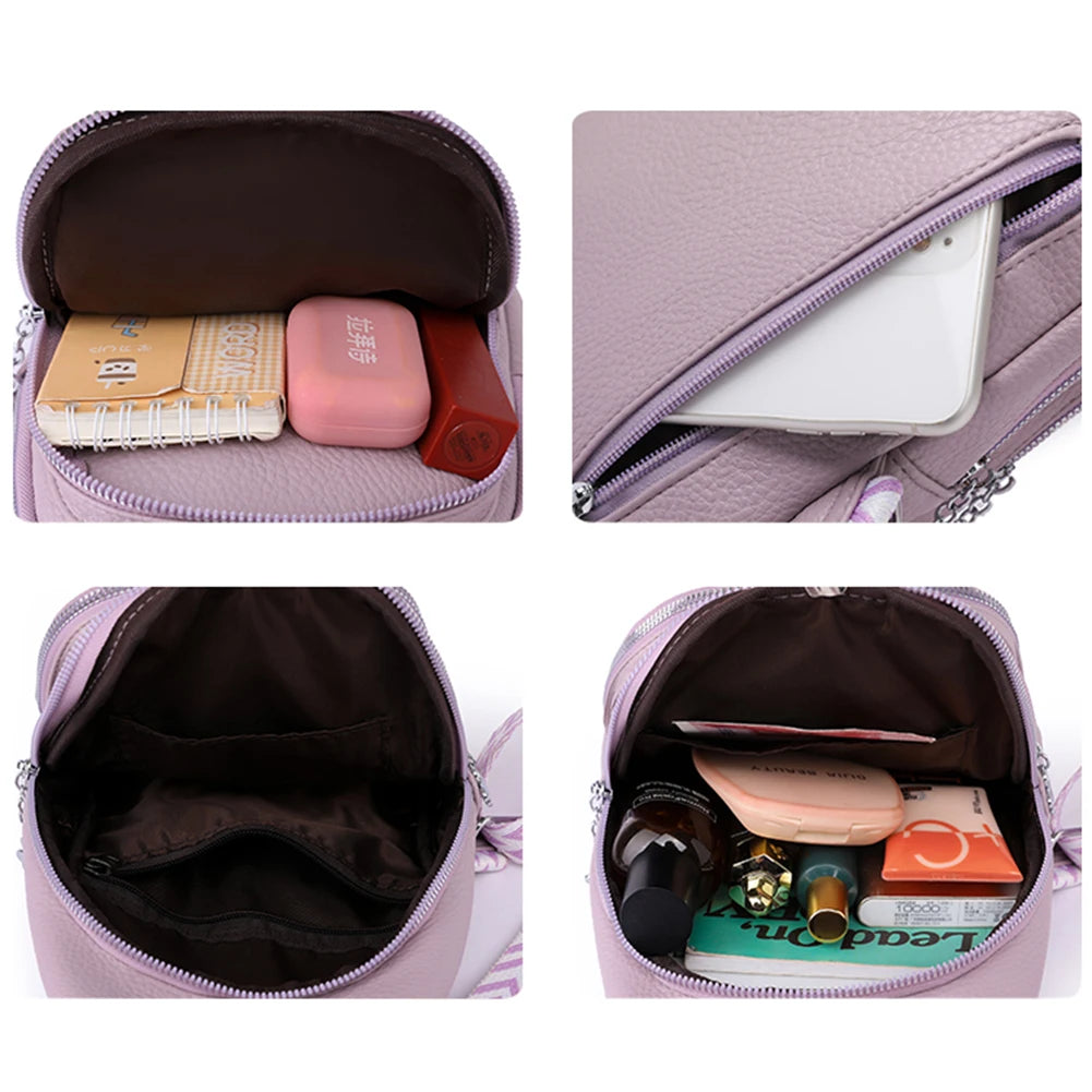 PU Leather Shoulder Messenger Bag — Solid-Color Satchel Purse for Women & Girls