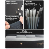 Expandable File Folder Letter Size – 5-Pocket Portable Organizer for School, Office Documents & Daily Filing