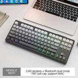 MambaSnake X FreeWolf M87 Wireless Gaming Keyboard – 75% Silent Membrane with RGB & PBT Keycaps