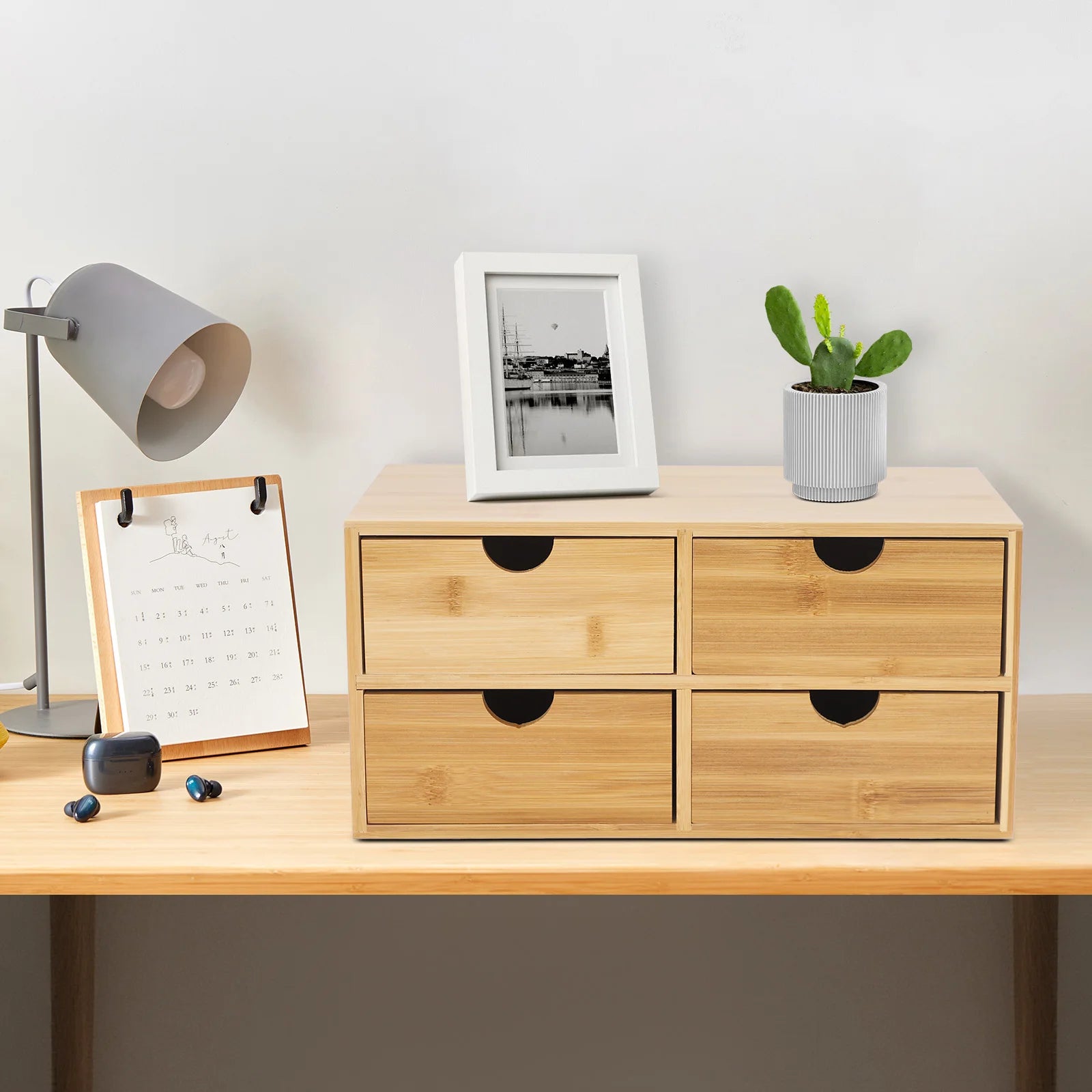 4-Drawer Desktop Organizer – Minimalist Storage Box for Office, Classroom & Study