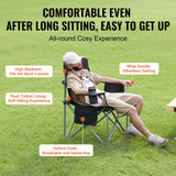 Succebuy Camping Folding Chair – Portable Quad Chair with Lumbar Support, Padded Arms & Side Pockets 🏕️🪑