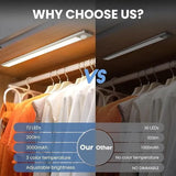 30cm Motion Sensor LED Light – USB Rechargeable Wireless Night Lamp with 3 Color Modes for Kitchen, Bedroom & Wardrobe Lighting